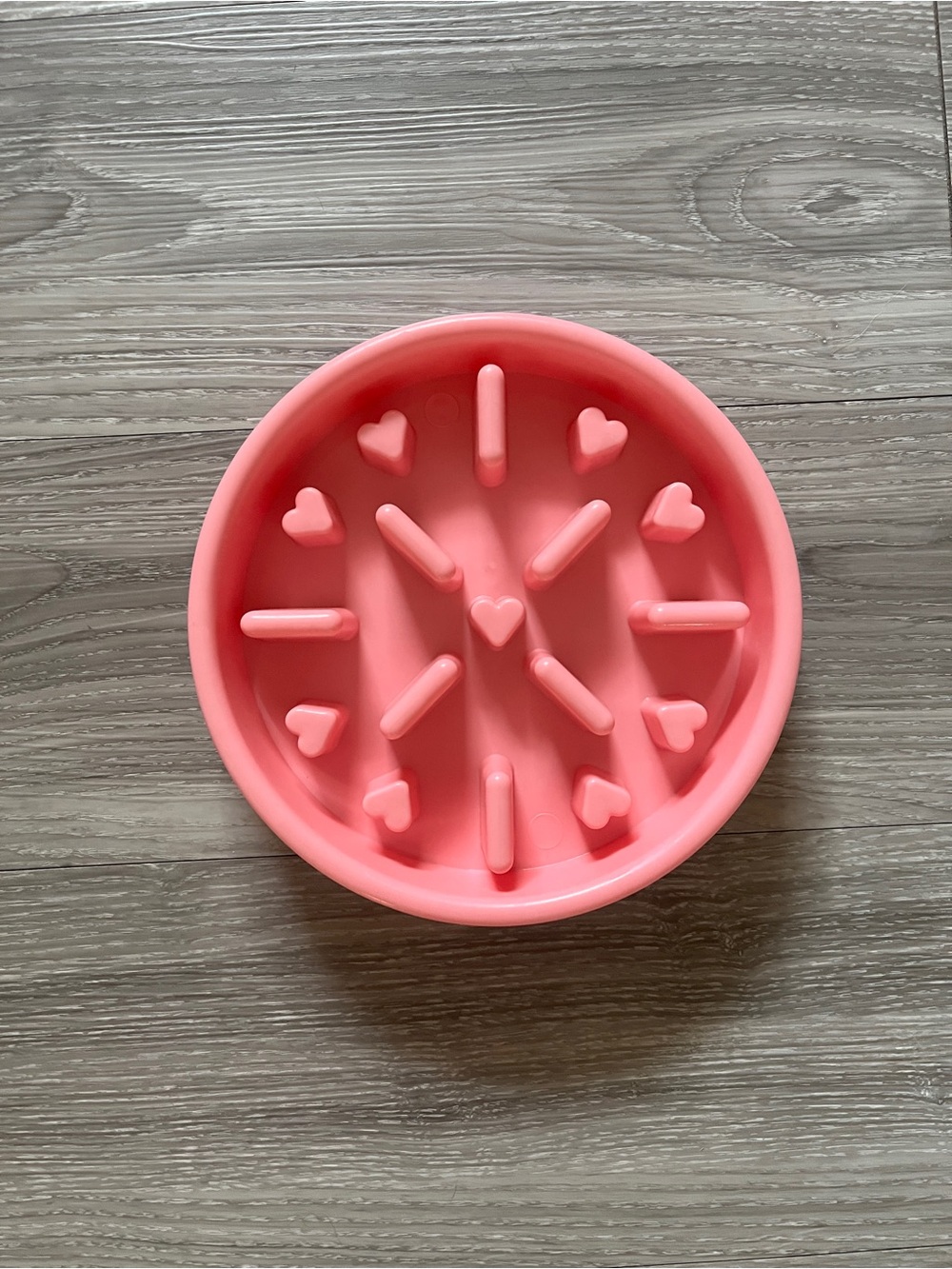 Pink slow feeder bowl